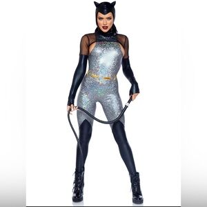 🦋B2G1🦋LEG AVENUE 4 PC Feline Felon
Holographic Catsuit Costume Set